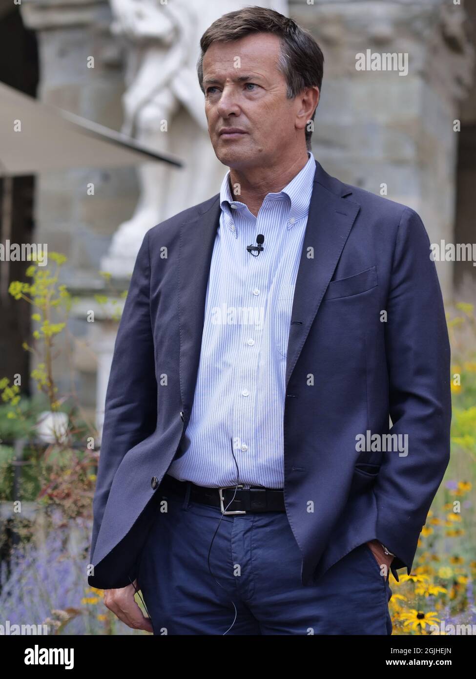 Major of Bergamo Giorgio Gori before press presentation in Bergamo alta for the "Masters of landscape" festival. Stock Photo