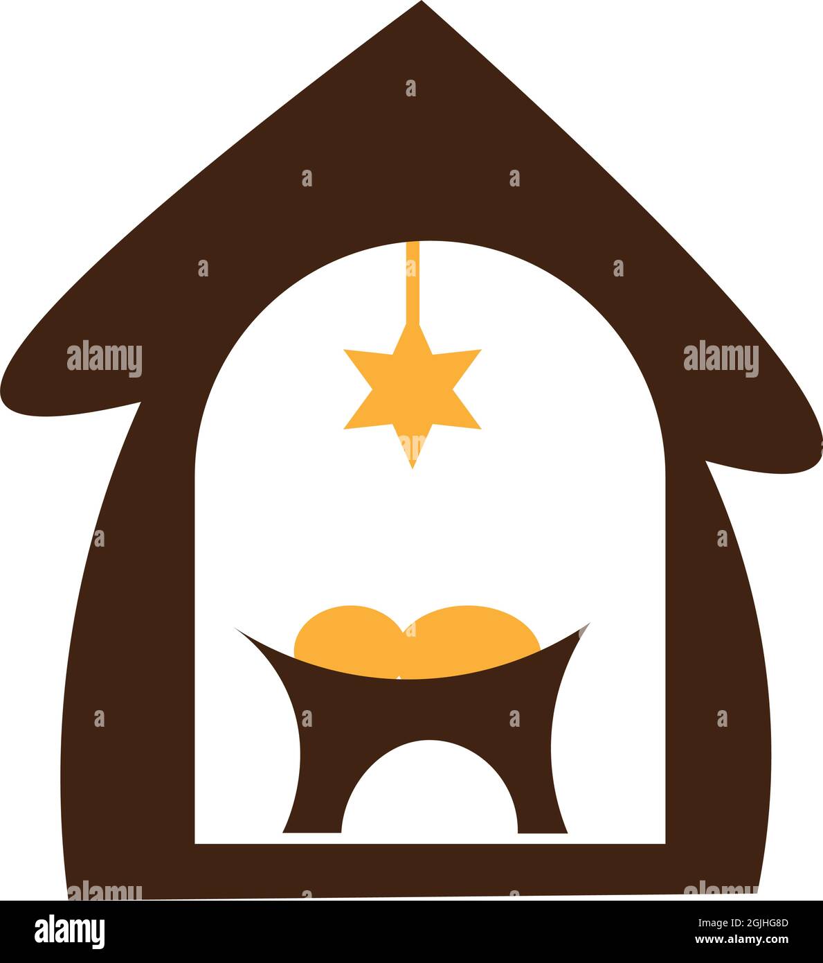 Nativity scene with the Holy Family, Christmas crib vector design for