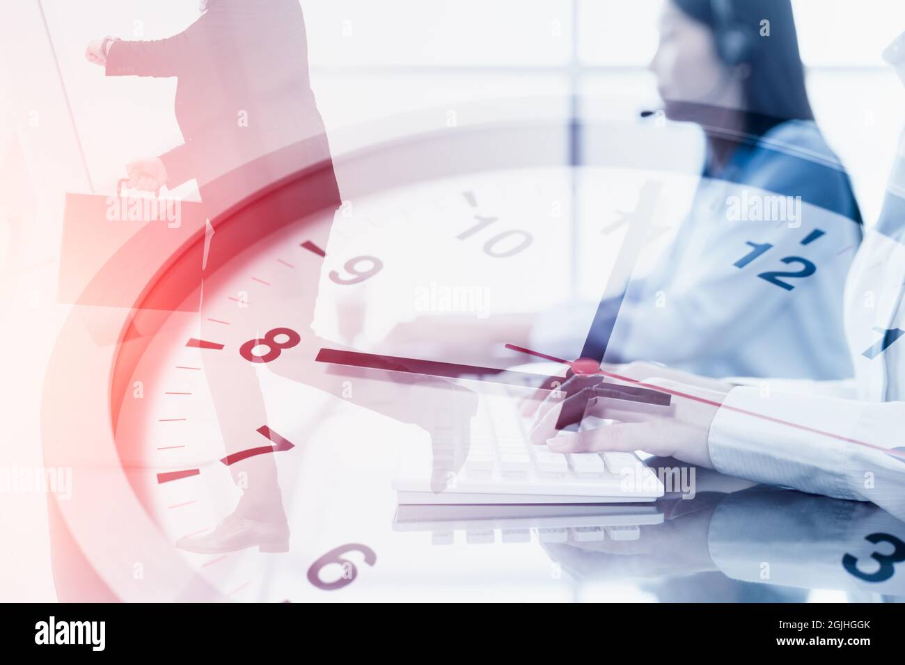 business time office working hours overlay with operator work high
