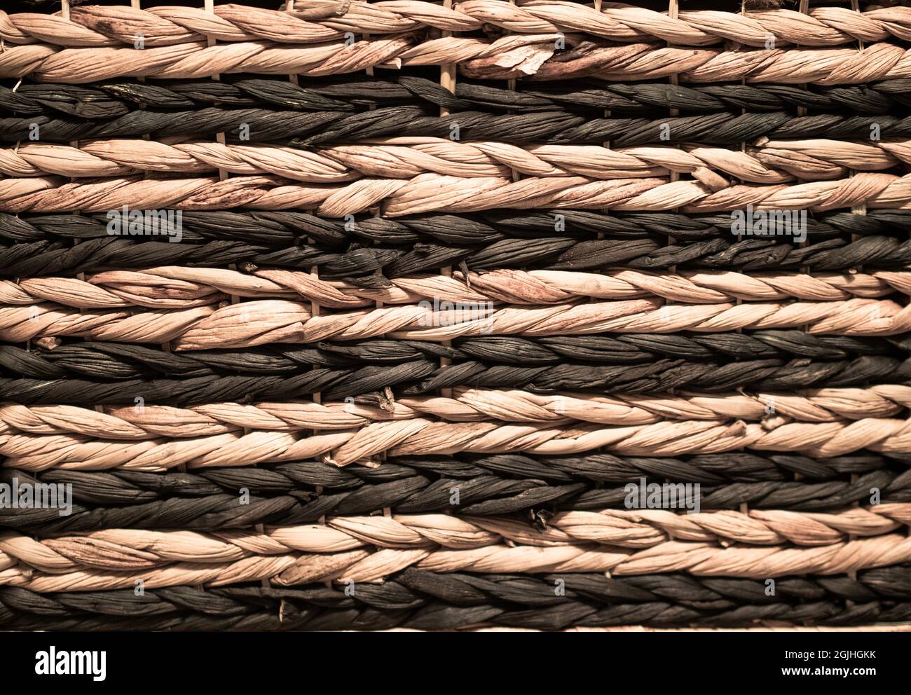 twotone wicker background texture, striped light and dark colors Stock