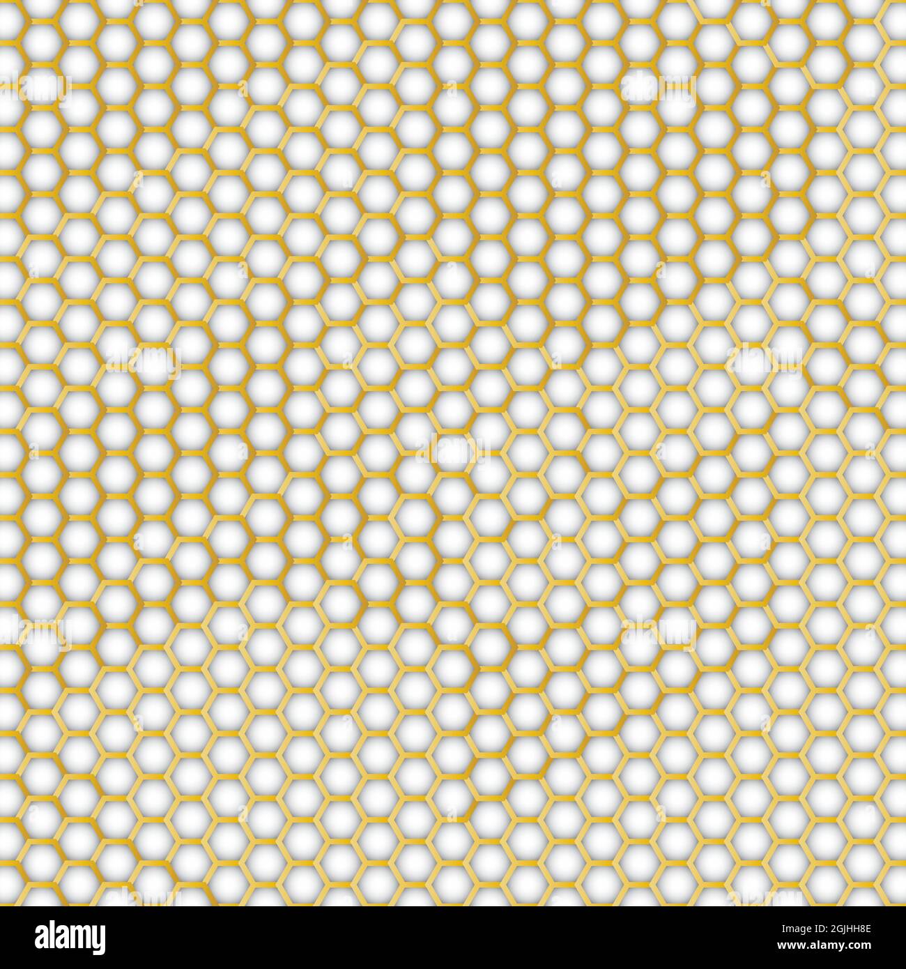 Abstract, golden colored and hexagonal mosaic pattern. Golden frames on white background. Vector illustration Stock Vector