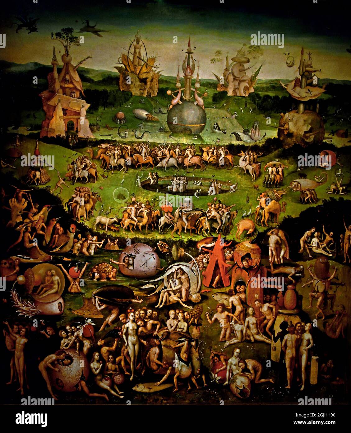 The Garden of Earthly Delights 1556-68 follower of Hieronymus Bosch  Dutch, The Netherlands, Stock Photo