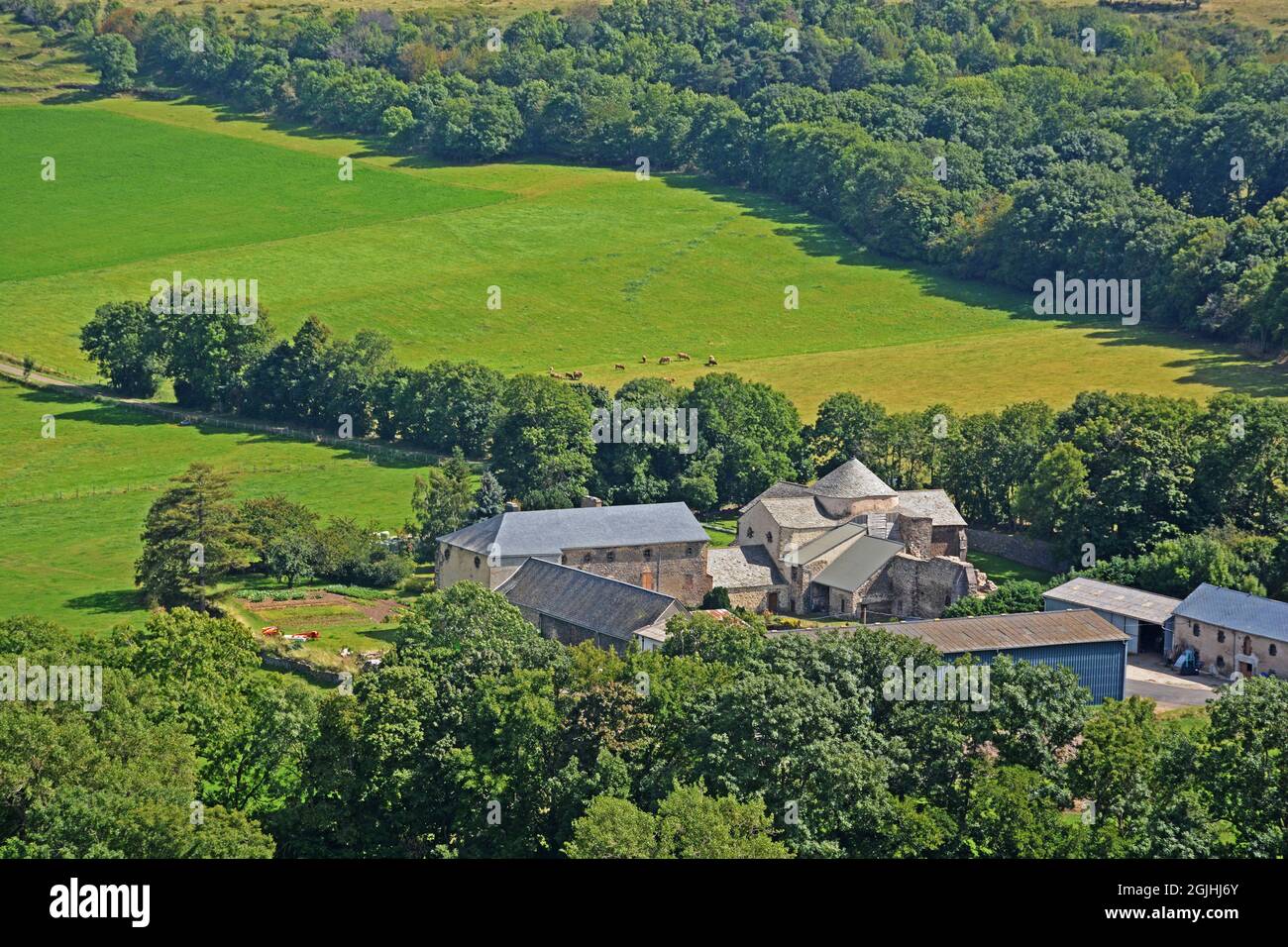 Megemont abbey, Chassagne, Puy-de-Dome department, Auvergne-Rhone-Alpes region, Massif-Central, France Stock Photo