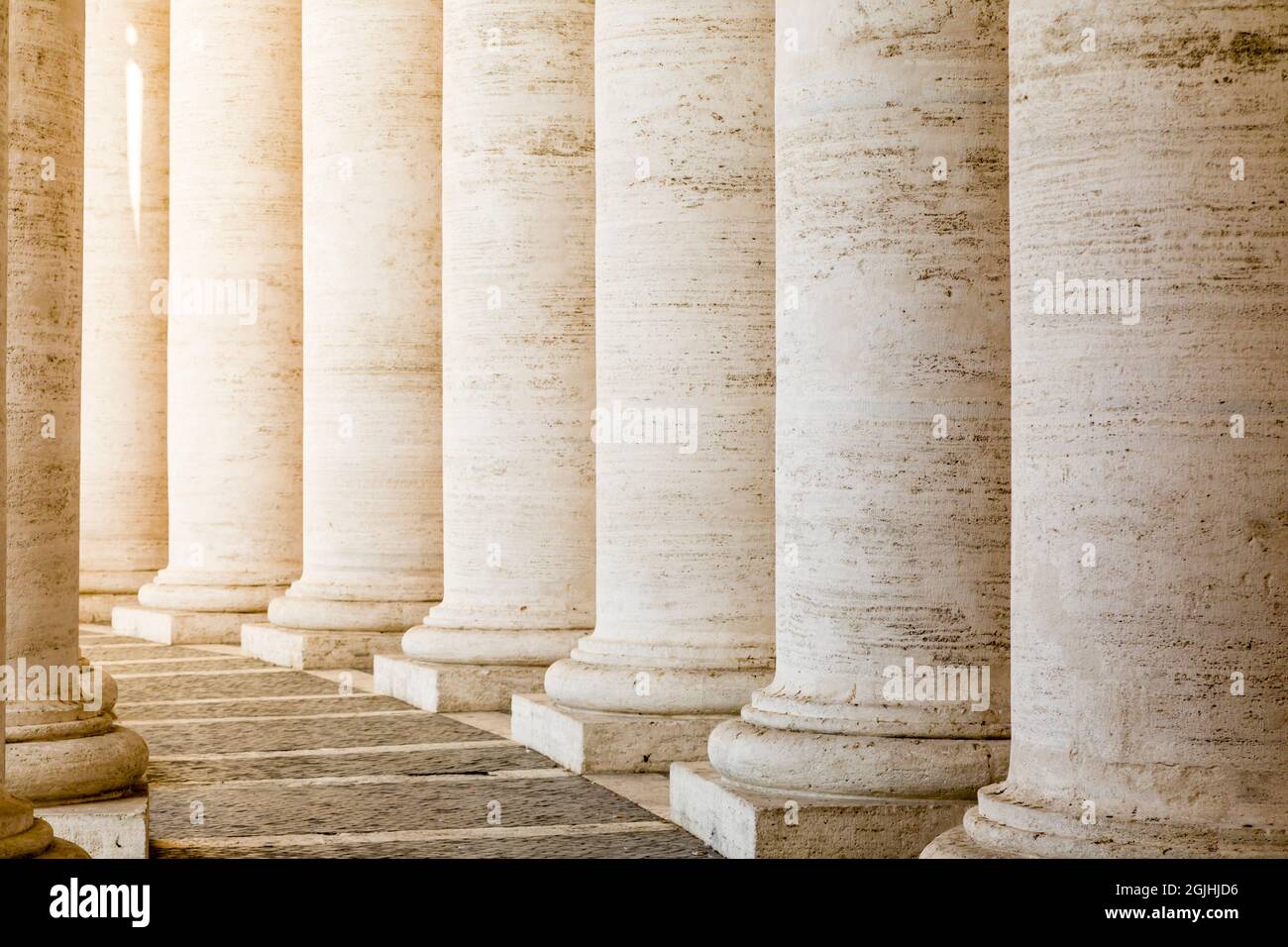 Columns at St Peters Basilica, Rome, Italy Stock Photo