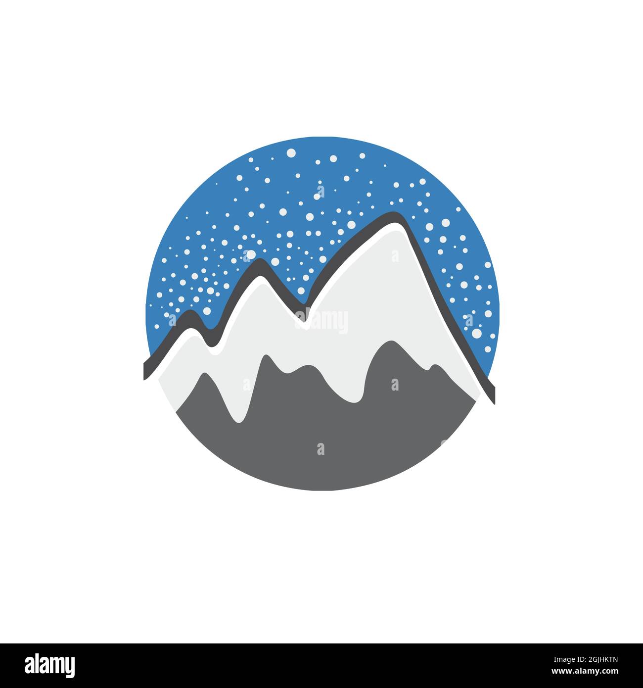 Mountain under a snowfall. Abstract vector logo inside a circle Stock  Vector Image \u0026 Art - Alamy, image size:1300x1390