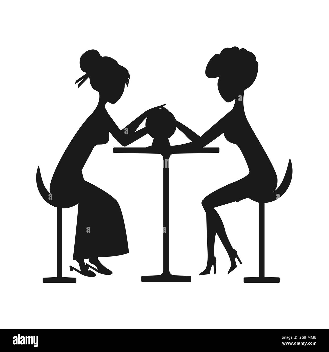 Tarot salon silhouette fortune teller woman magic ball. Vector illustration Stock Vector