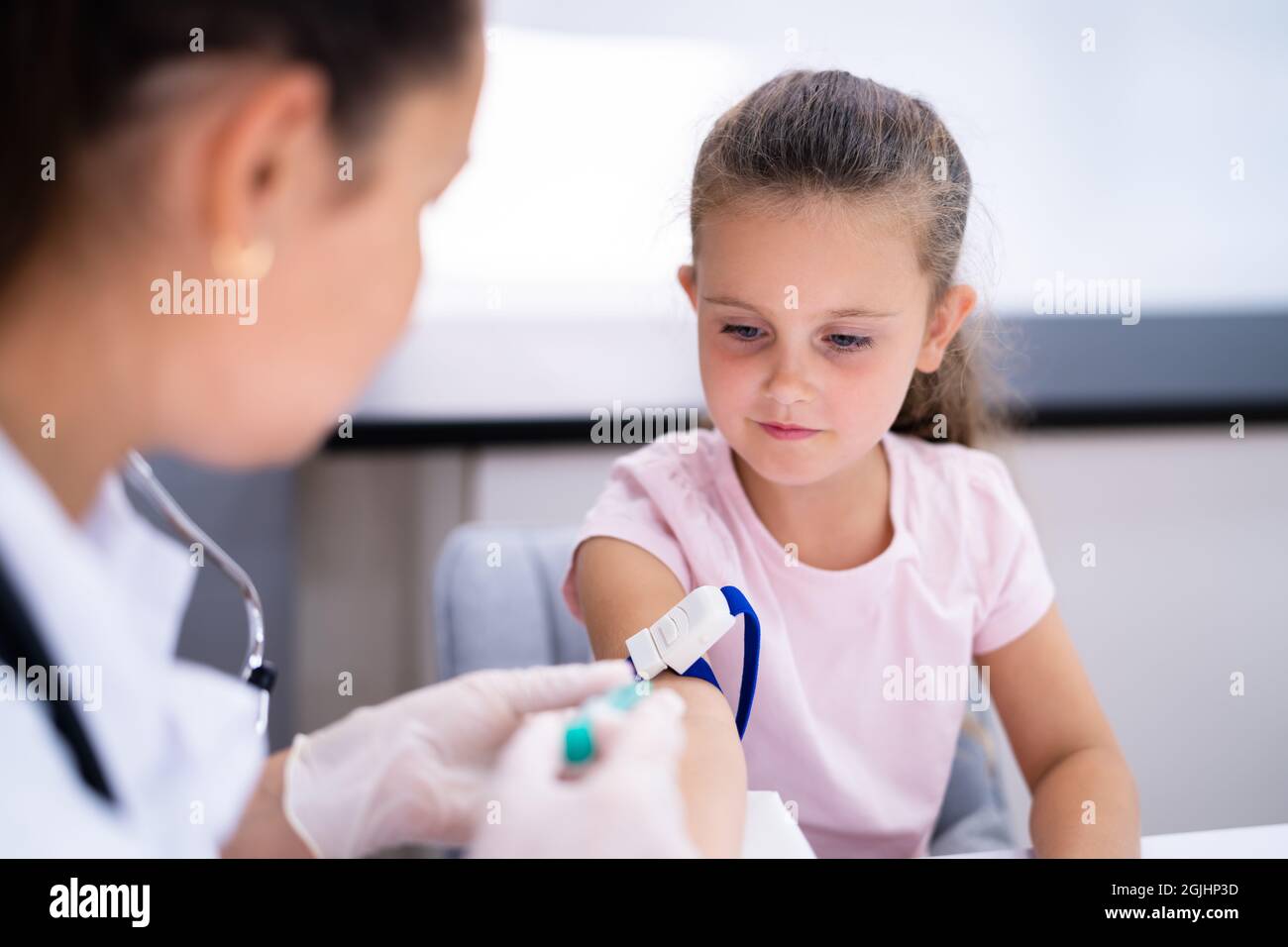 Child Doctor Medical Blood Test And Check Stock Photo Alamy