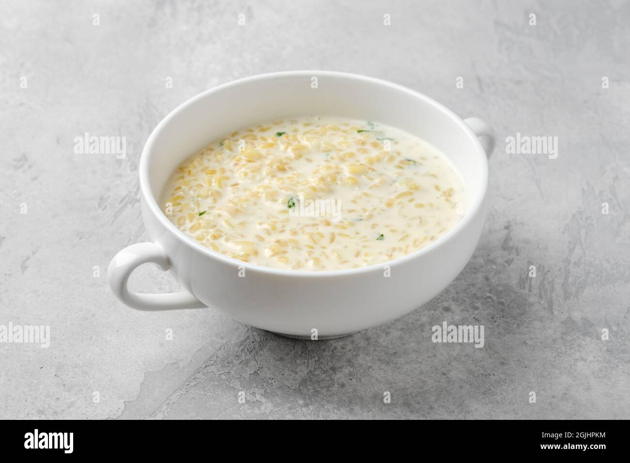 Lean bulgur porridge in a bowl Stock Photo