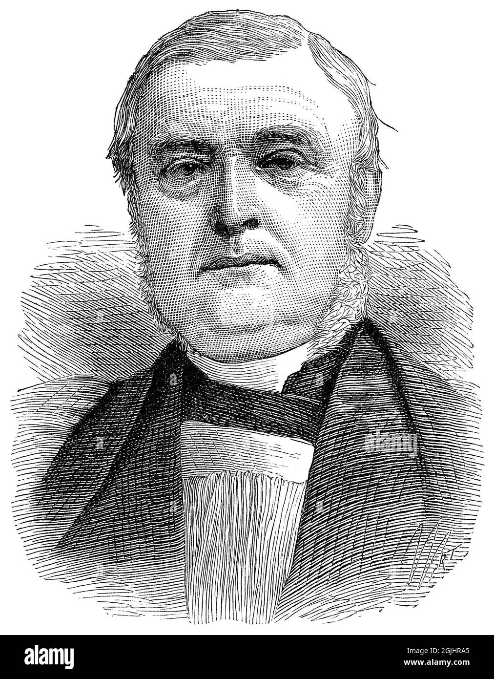 1887 engraving of James Fraser, Bishop of Manchester from 1870 to 1885. Stock Photo
