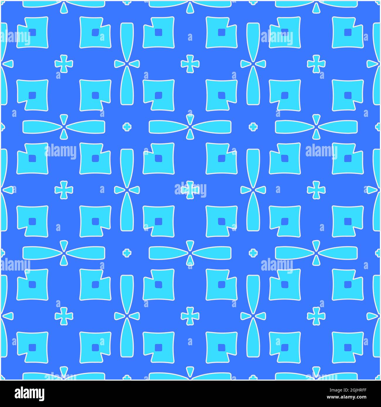 Geometric vector pattern with azure and blue color. simple ornament for ...