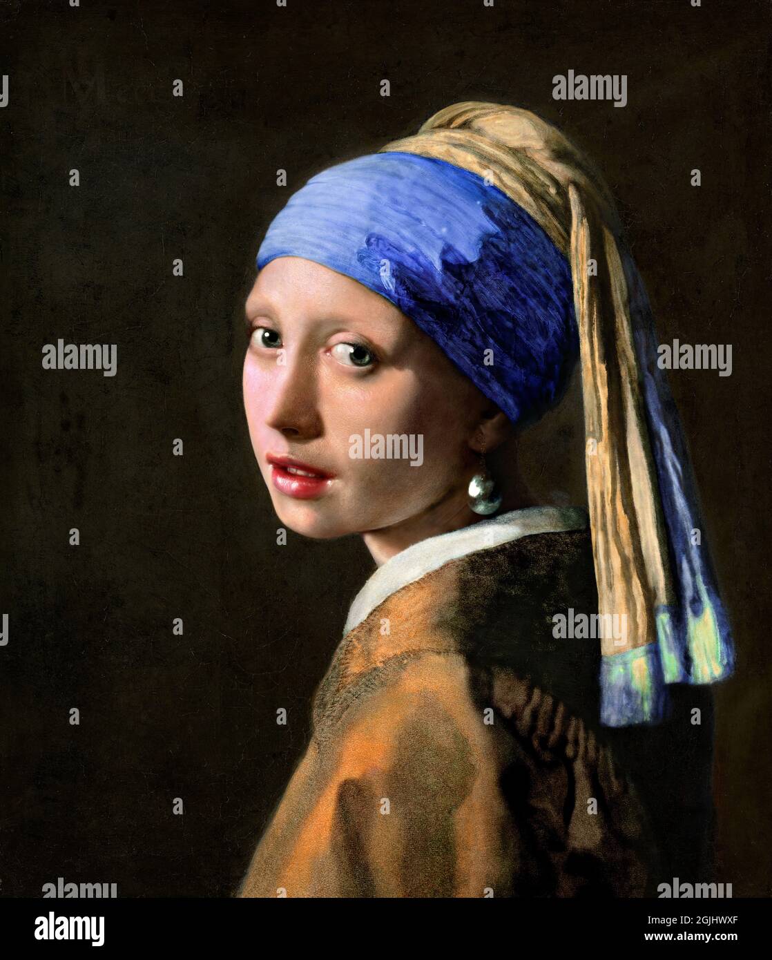 Johannes Vermeer artwork - Girl with a Pearl Earring  - circa 1665 Stock Photo