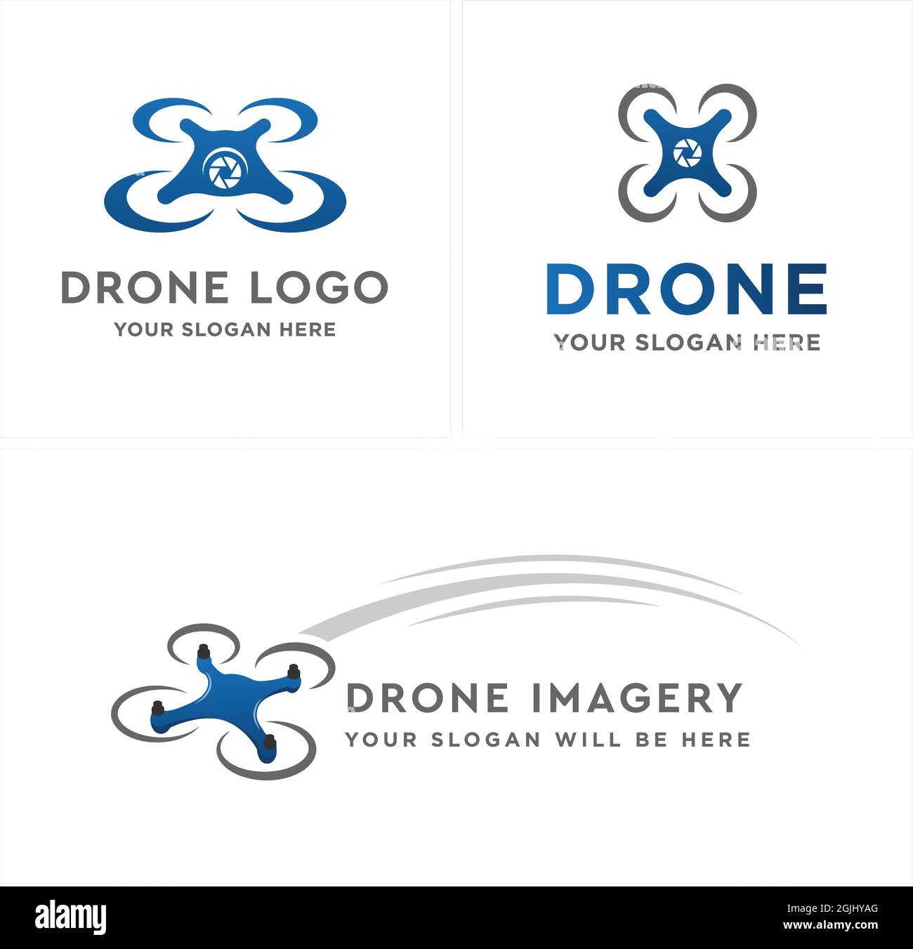 Photography drone vector logo design Stock Vector