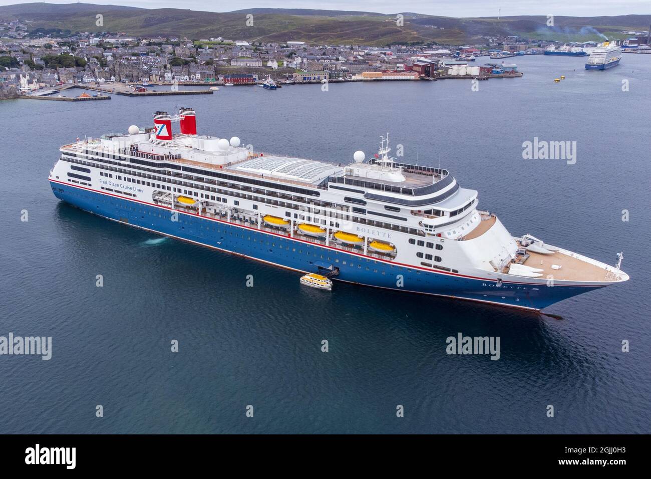 Cruise ships in Lerwick harbour Shetland Islands Stock Photo