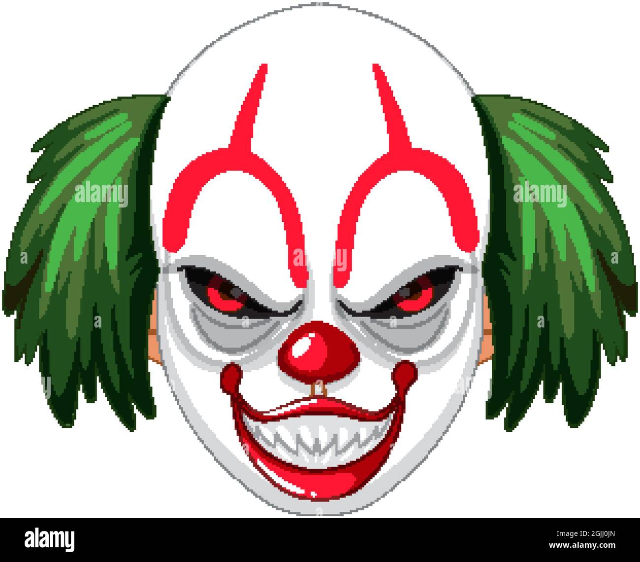 Creepy clown face on white background illustration Stock Vector Image ...