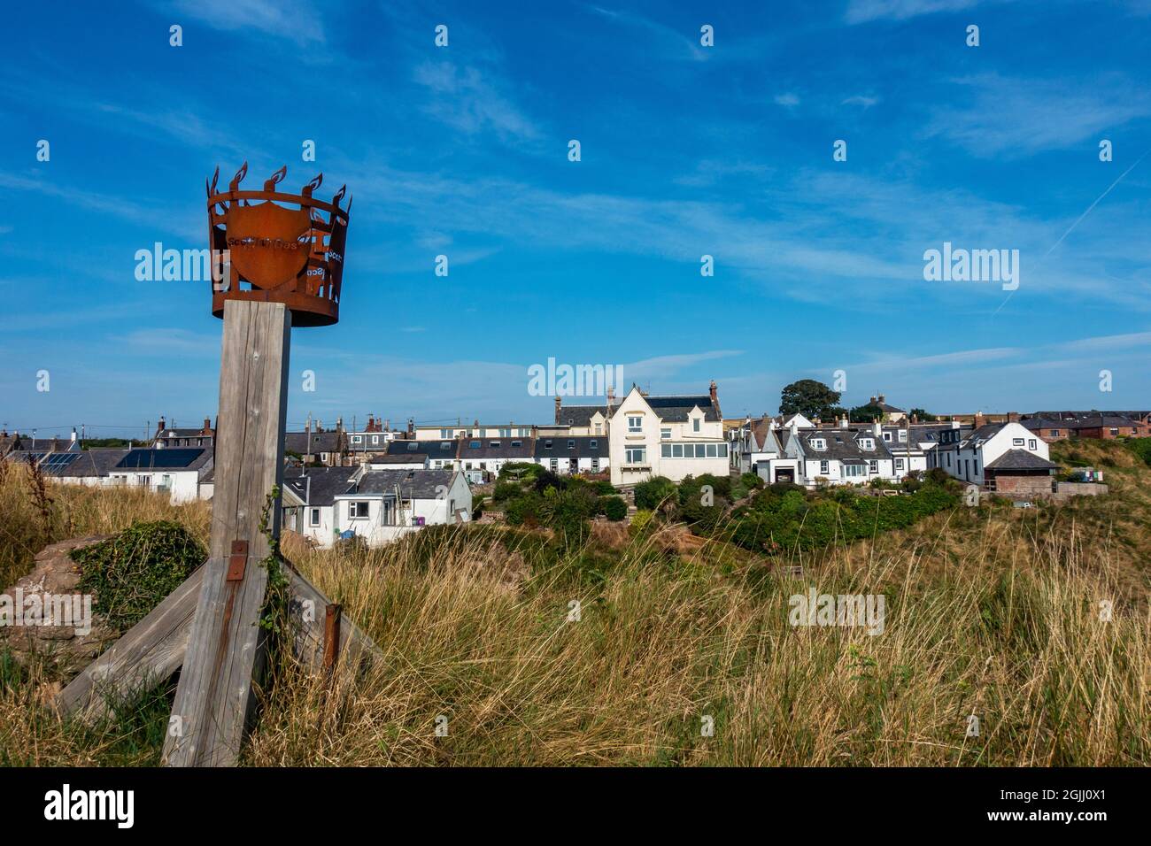 The coastal village of Auchmithie, near the town of Arbroath, Angus, Scotland Stock Photo