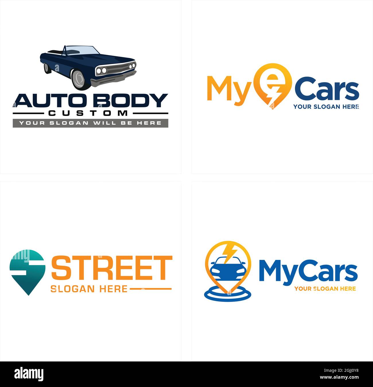 Automotive car body repair custom logo design Stock Vector
