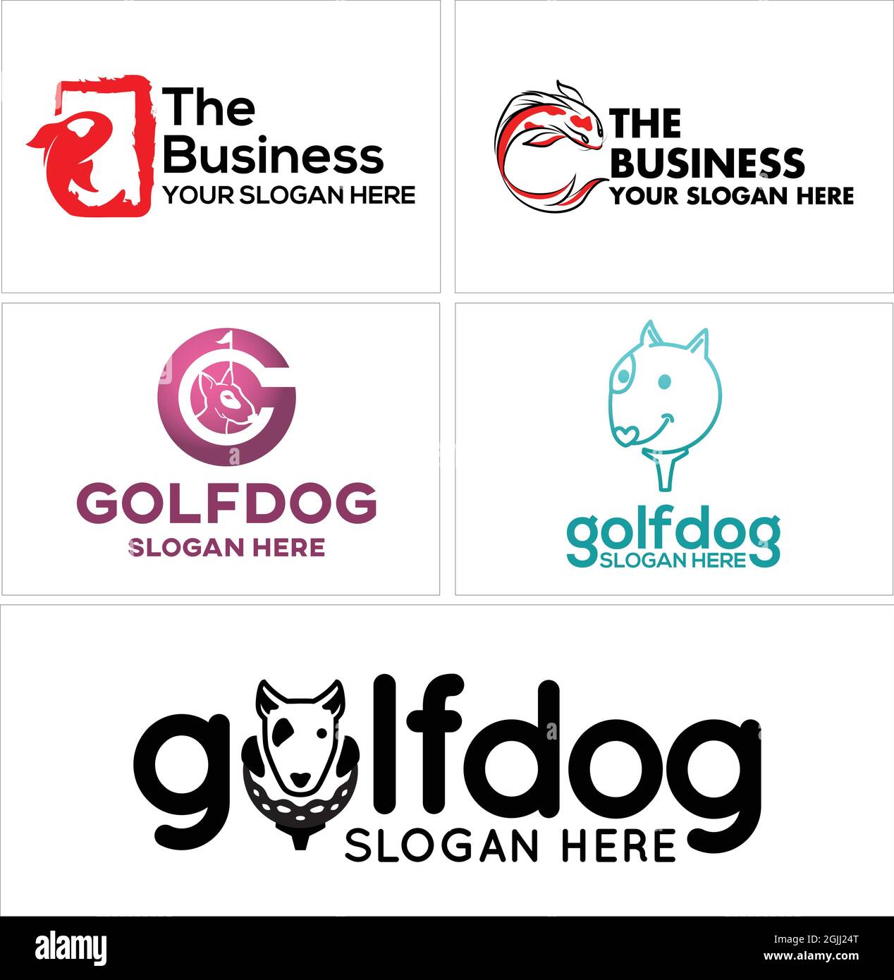 Animal sport dog and fish icon logo design Stock Vector