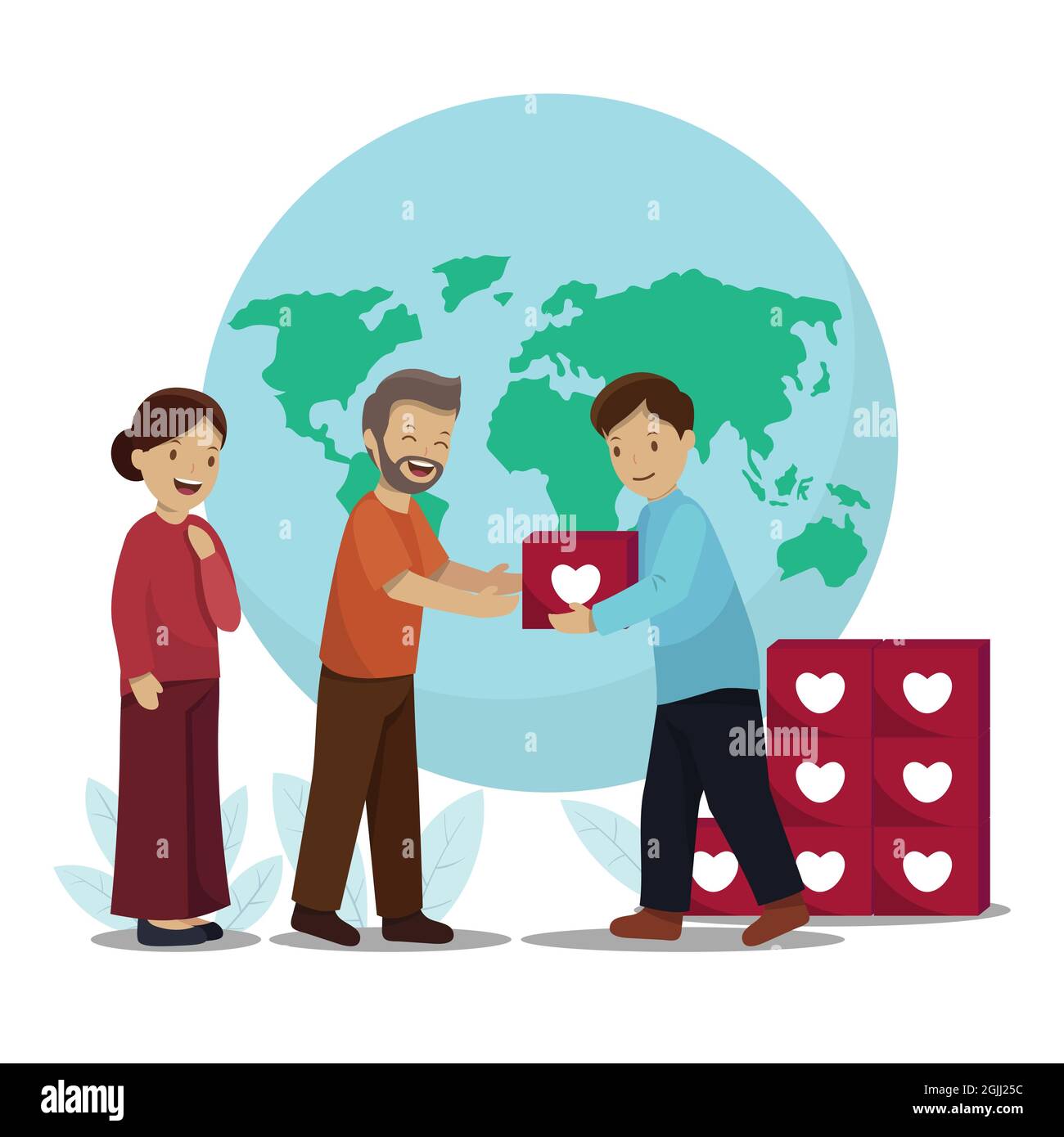 Flat world humanitarian day illustration Vector illustration. Stock Vector