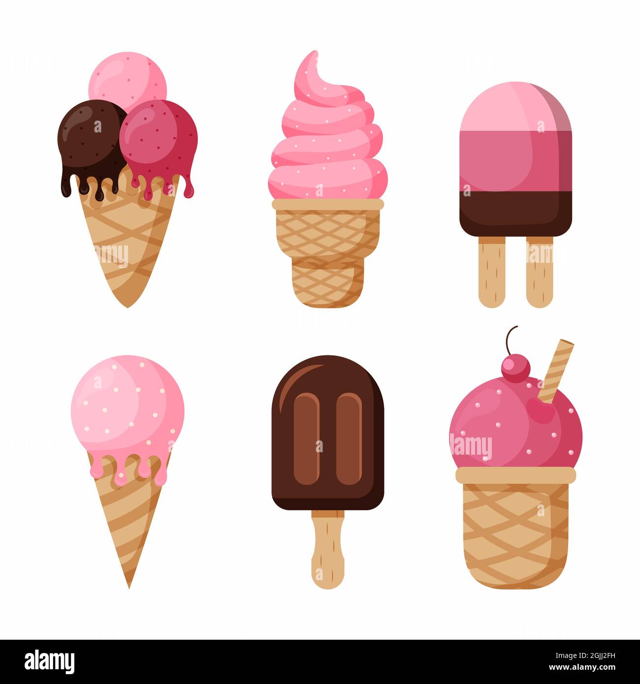 Flat design ice cream pack Vector illustration Stock Vector Image & Art ...