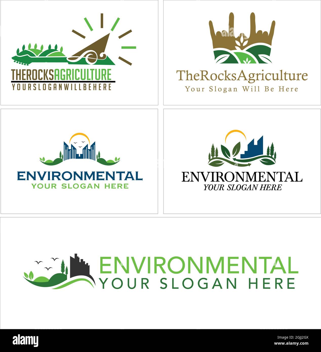 Environmental city park agriculture eco friendly logo design Stock Vector