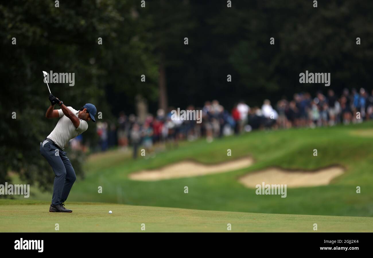 Aaron Rai Tee England's Aaron Rai on the first tee during day two of the BMW PGA ...