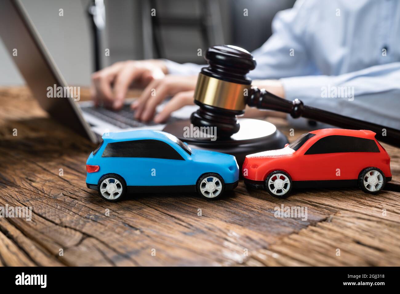 Liability Insurance Lawyer And Car Accident Concept Stock Photo