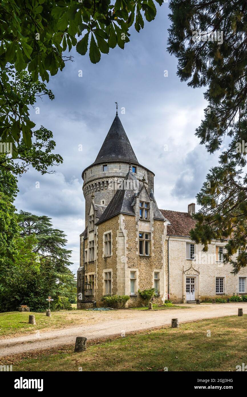 Chateau de Bouesse hotel and restaurant, Bouesse, Indre (36), France. Stock Photo
