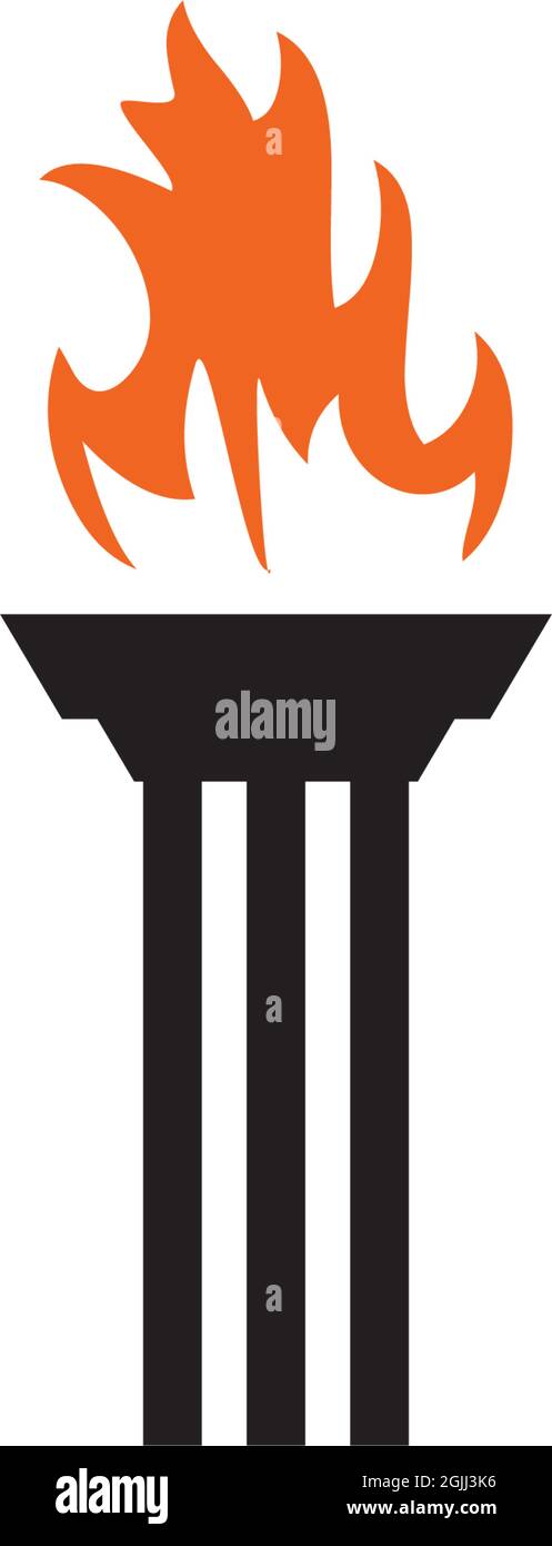 Torch logo design vector illustration template Stock Vector