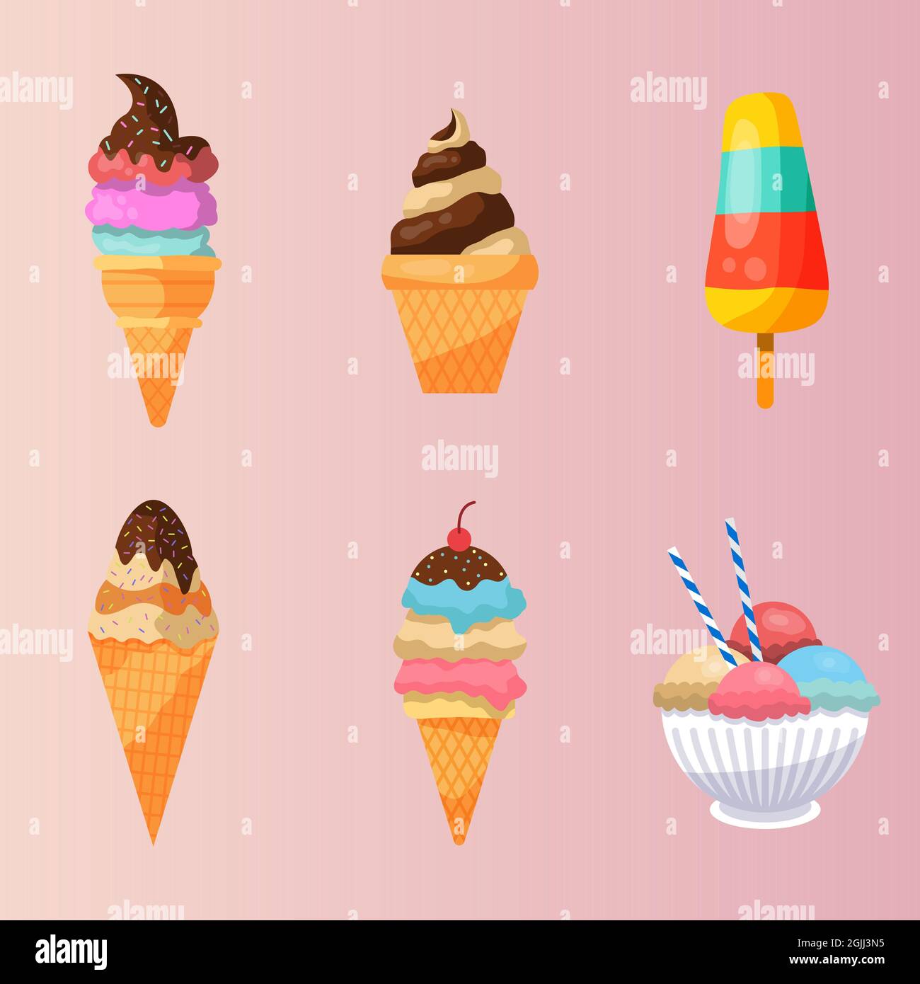 Hand drawn ice cream set Vector illustration Stock Vector Image & Art ...