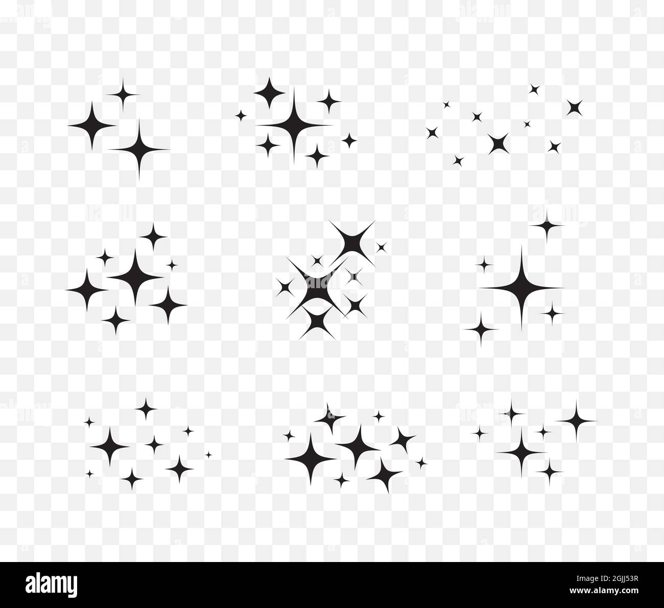 Set of stars and sparkles isolated on white background. Sparkles ...