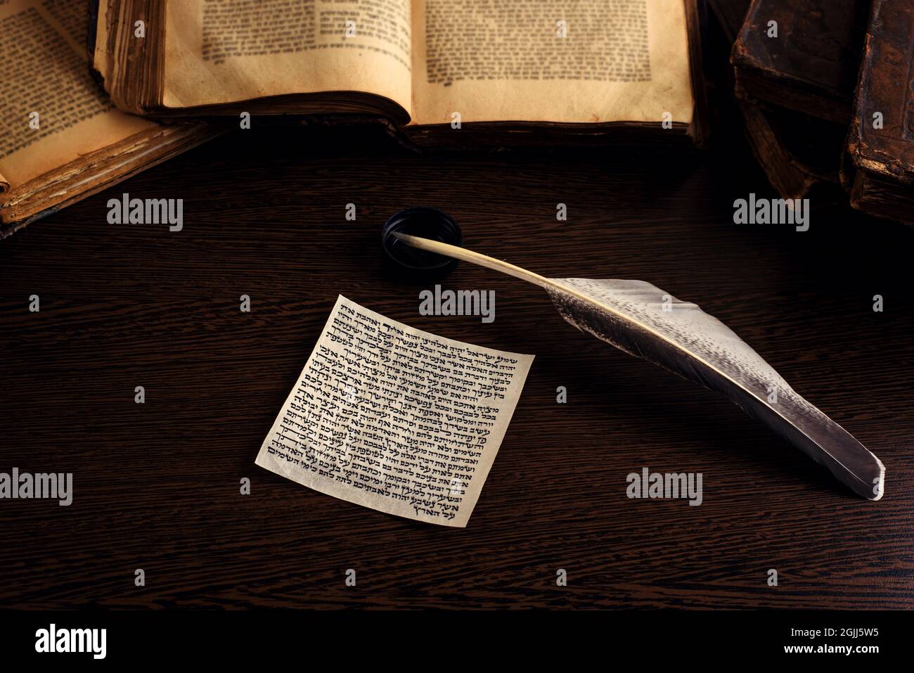Mezuzah with Jewish prayer Shema Yisrael in hebrew, which translates