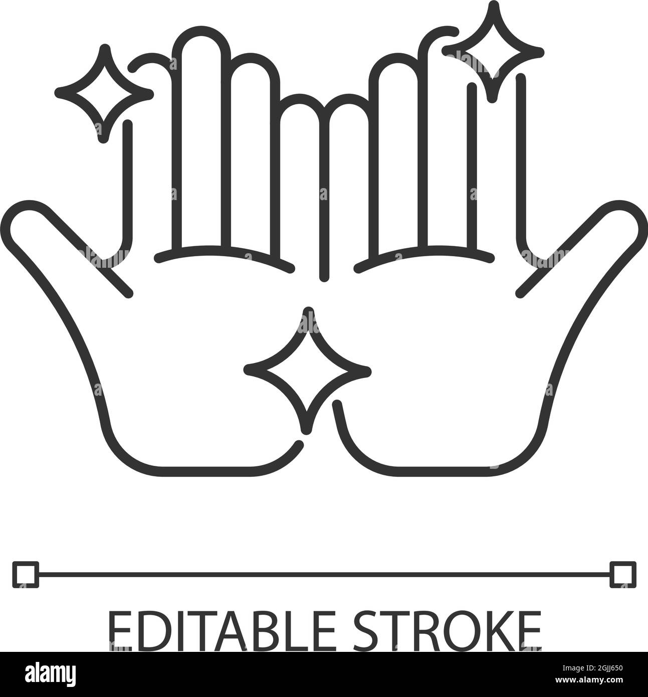 Clean hands linear icon Stock Vector