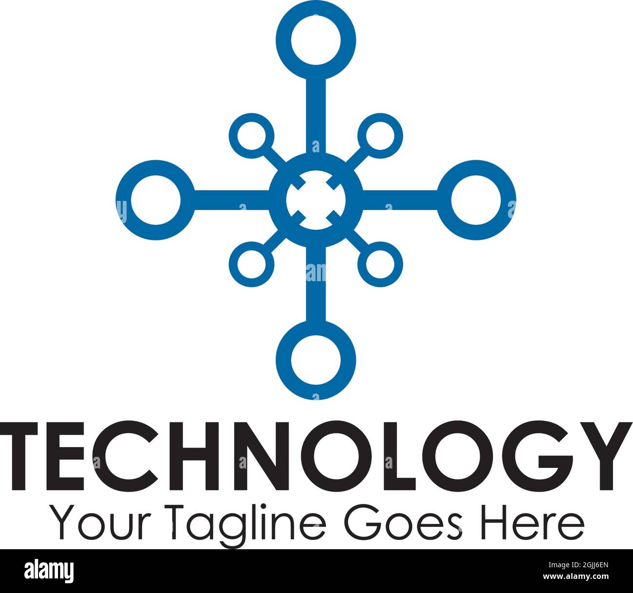 Technology logo design with using circuit element vector template illustration Stock Vector