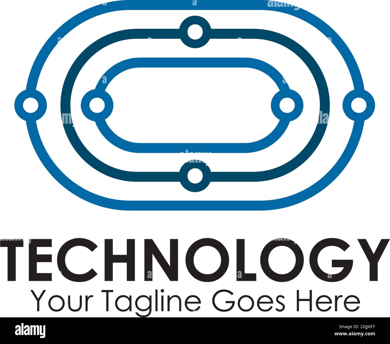 Technology logo design with using circuit element vector template illustration Stock Vector