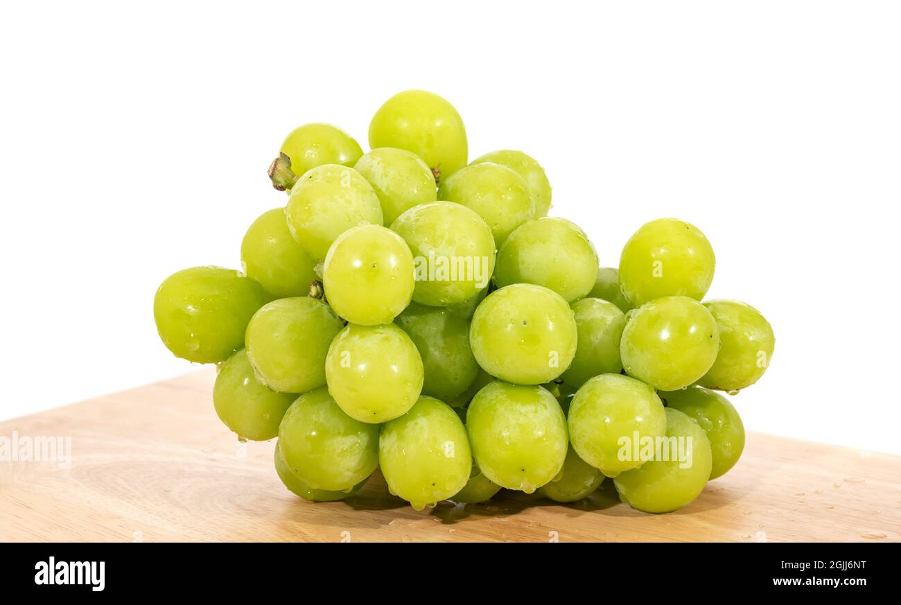 Shine Muscat Grape isolated on white background. Stock Photo