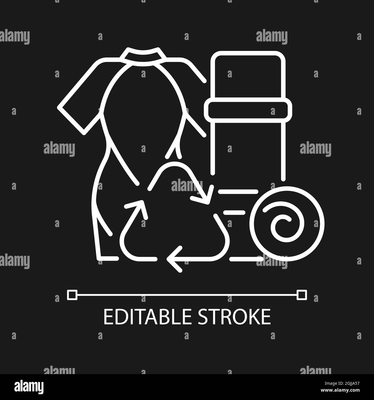 Yoga mats from recycled wetsuits white linear icon for dark theme Stock