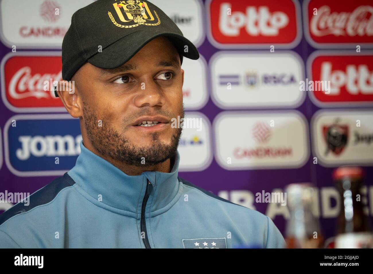 Anderlecht's head coach Vincent Kompany pictured during a press conference  of Belgian first division team RSCA Anderlecht in Anderlecht, Friday 10 Sep  Stock Photo - Alamy