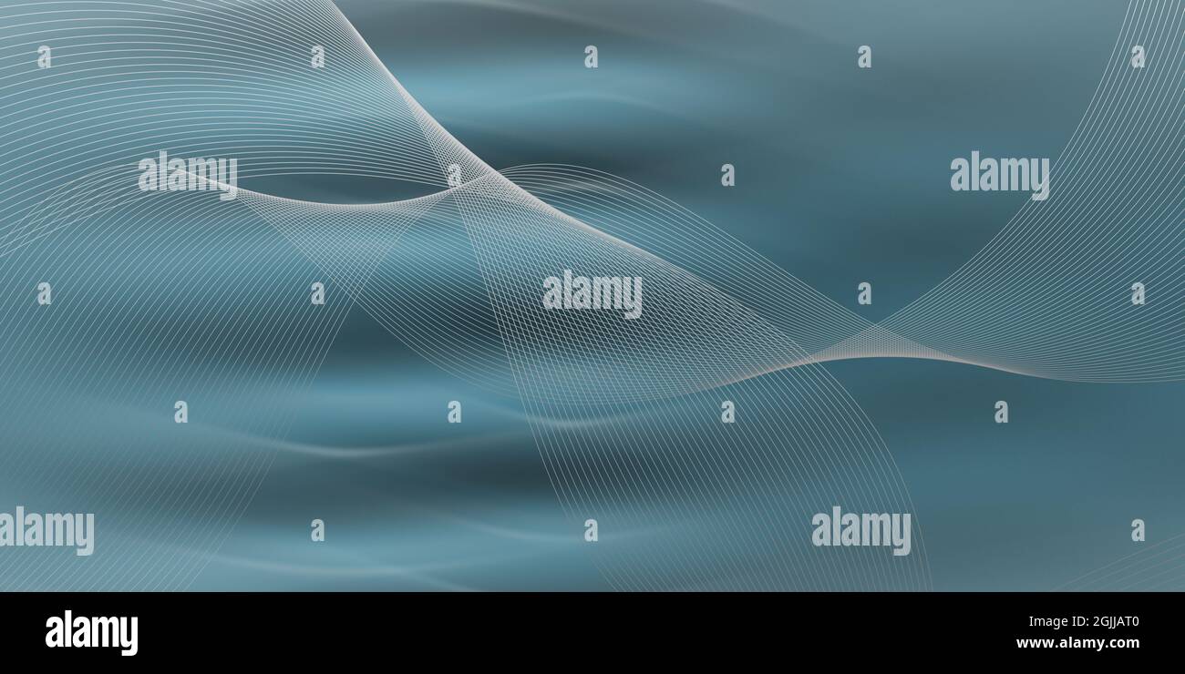 Blue abstract background with wavy lines Stock Photo - Alamy