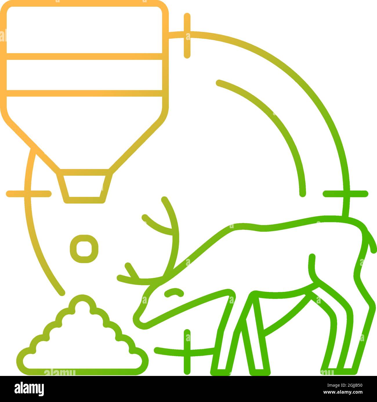 Bait hunting gradient linear vector icon Stock Vector