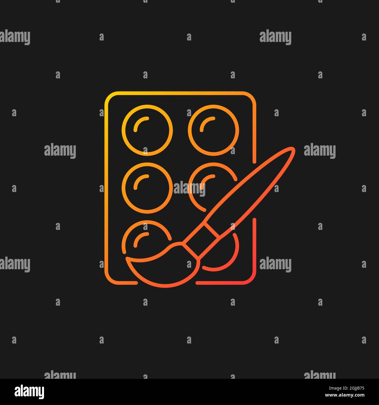 Watercolors gradient vector icon for dark theme Stock Vector