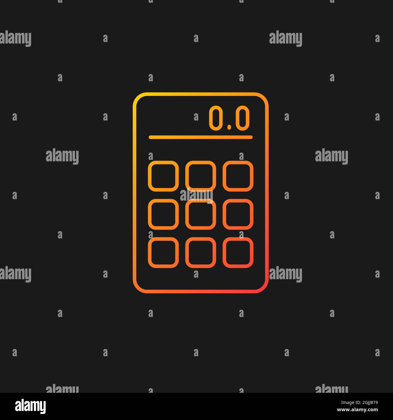 Calculator gradient vector icon for dark theme Stock Vector
