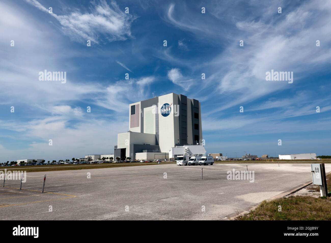 The Vehicle Assembly Building, at NASA's Kennedy Space Center, Merritt Island, Florida, USA Stock Photo