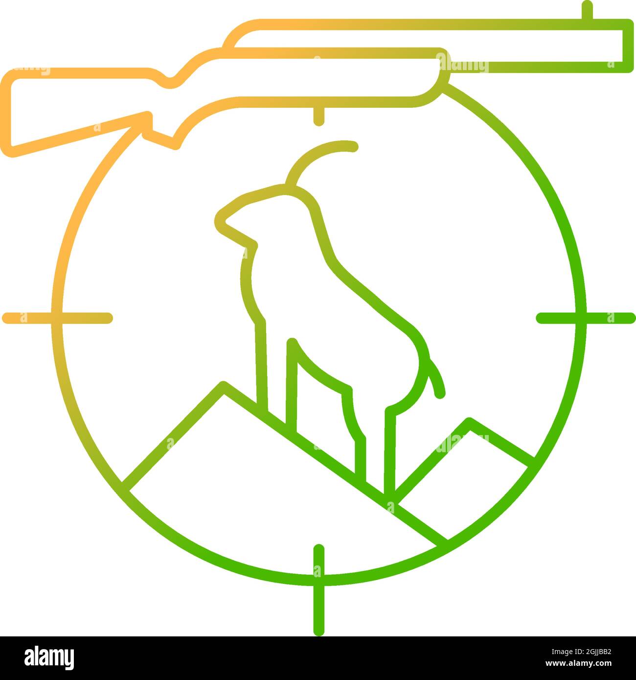 Mountain hunting gradient linear vector icon Stock Vector