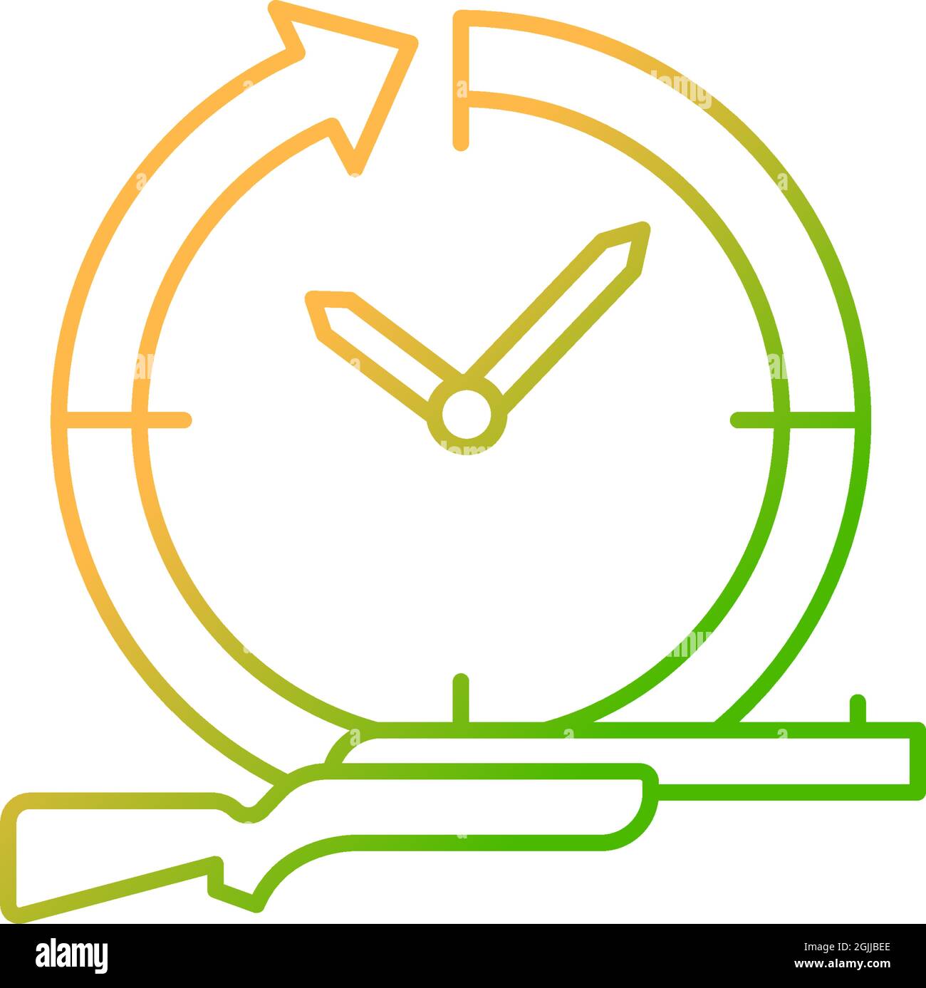 Hunting year-round gradient linear vector icon Stock Vector