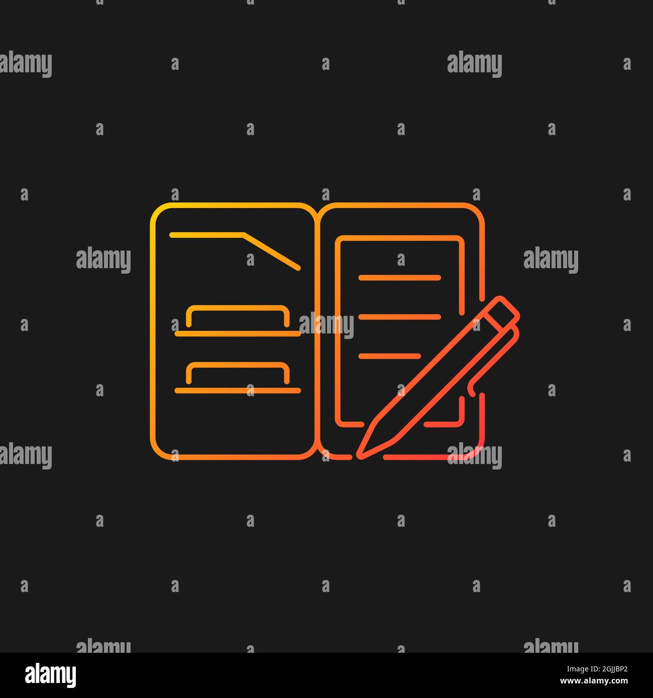 Portfolio folder gradient vector icon for dark theme Stock Vector