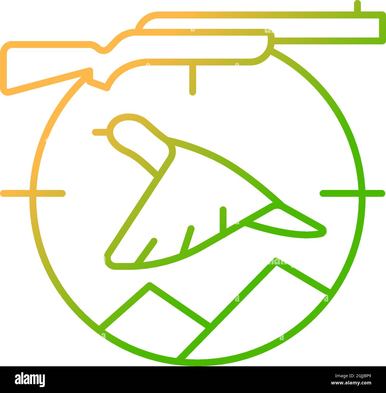 Upland hunting gradient linear vector icon Stock Vector