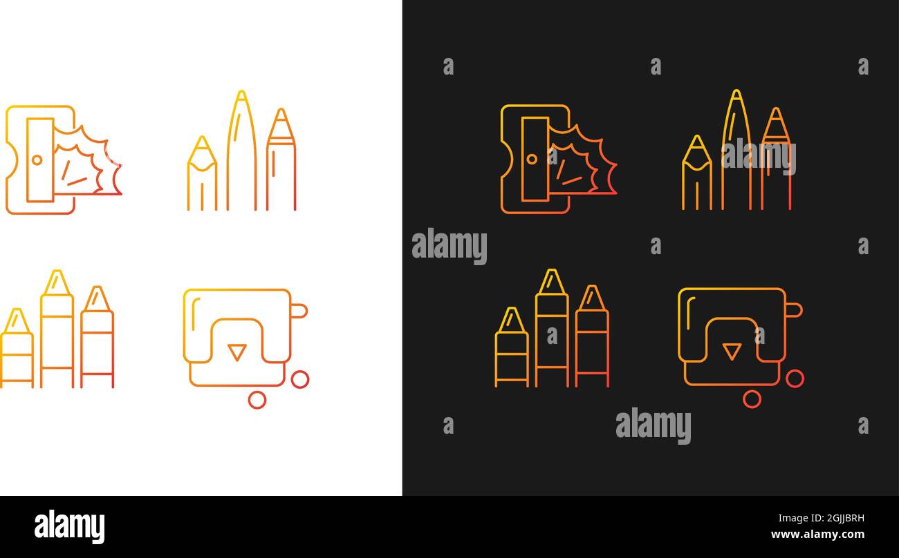 Painter essentials gradient icons set for dark and light mode Stock Vector