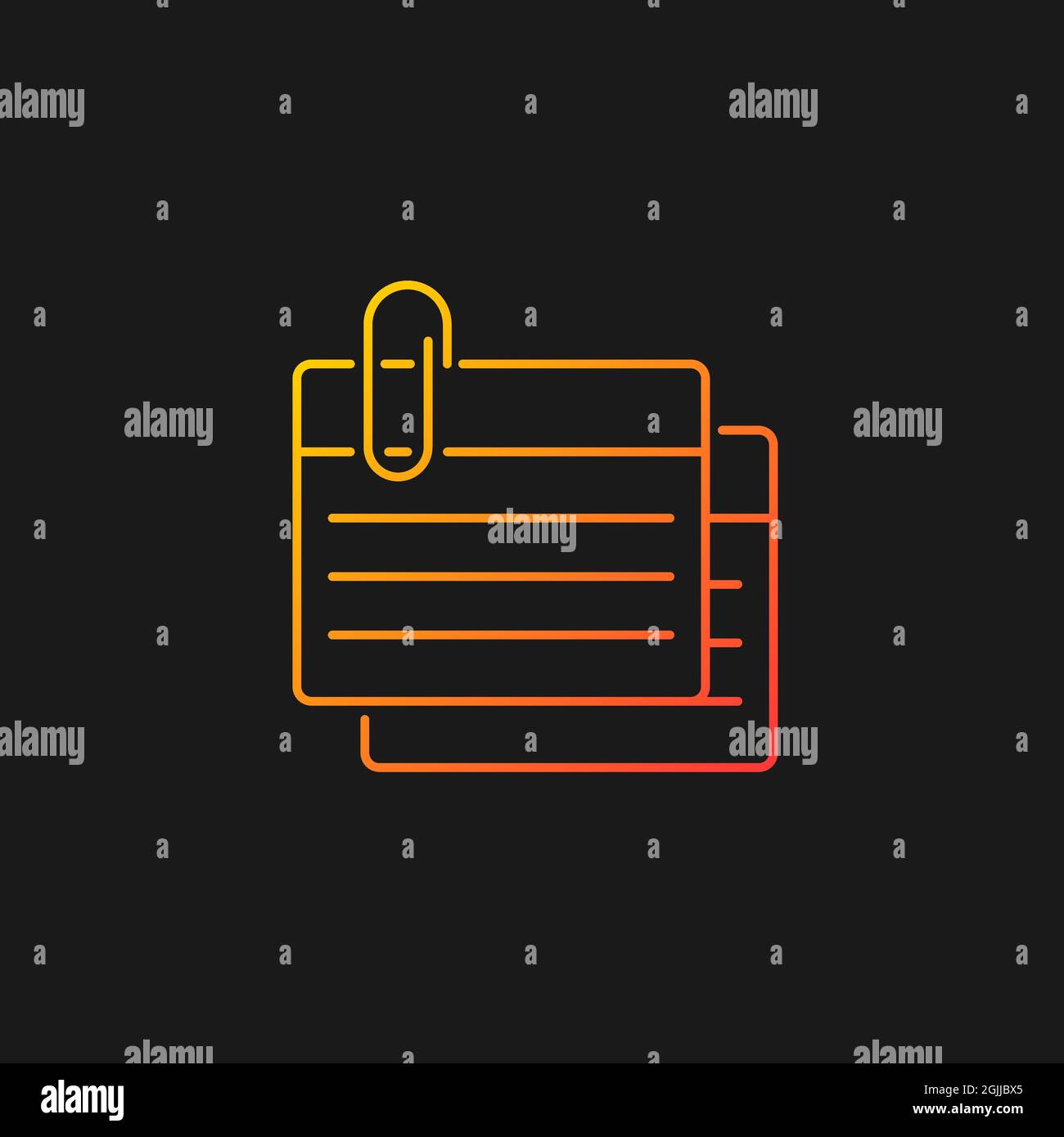 Index card gradient vector icon for dark theme Stock Vector