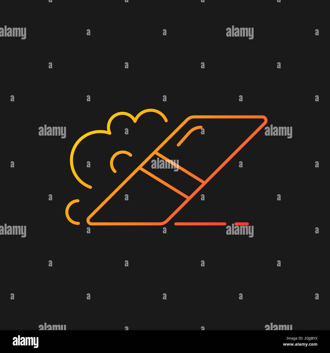 Eraser gradient vector icon for dark theme Stock Vector