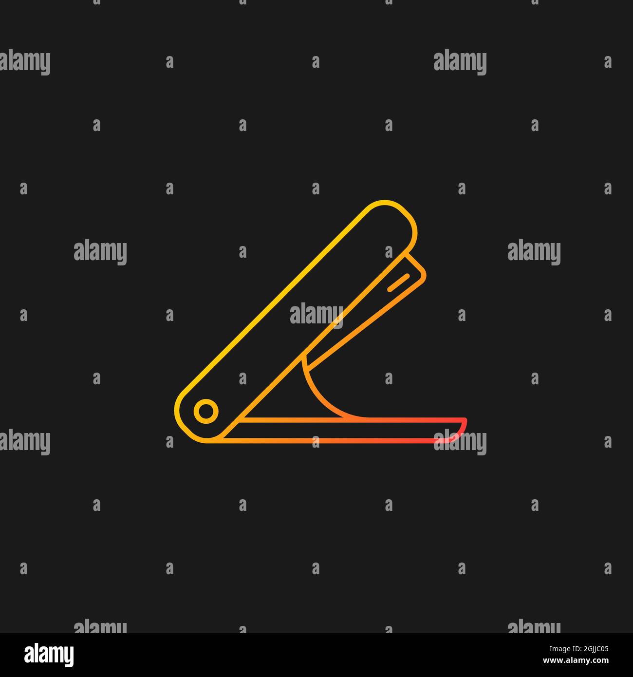Stapler gradient vector icon for dark theme Stock Vector